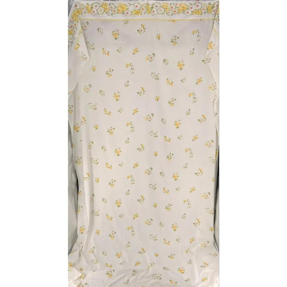 Vintage Cottagecore Floral Sheet 70s Twin Flat Daisy 1970s Cottage